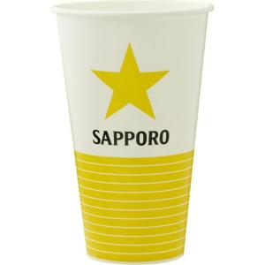 父の日 プレゼント 紙コップ 420ml サッポロロゴ入り 100個入り （サッポロビール/備品）｜酒楽SHOP