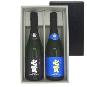 ギフト プレゼント 日本酒 七賢 スパークリング 山ノ霞 やまのかすみ&空ノ彩 そらのいろどり 720ml 2本 ギフトボックス入り 瓶内二次発酵 山梨県