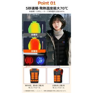 【クーポンで最安3980円】電熱ベスト 22枚...の詳細画像5