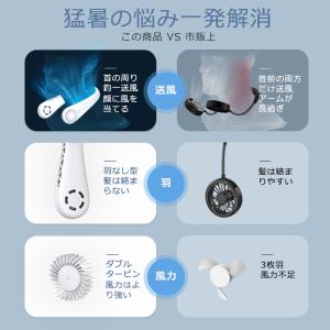 首かけ扇風機 首掛け扇風機 携帯扇風機 ネック...の詳細画像2