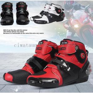 レーシングブーツ メンズ ツーリング ライディングブーツ 本革 バイクシューズ オンロード シューズ バイクブーツ モトクロスブーツ 防水 防寒