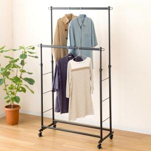 DOSHISHA（ドウシシャ） ダブルハンガー 幅81×奥行43.5×高さ90〜156cm