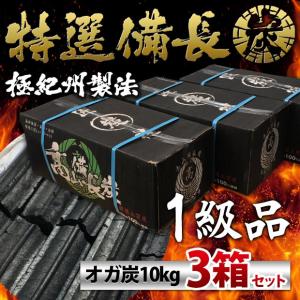 【在庫有・即納】  仙台牛タンの名店が使用！一級品 オガ炭 30kg(10kg×3個) インドネシア産 長時間燃焼 オガ備長炭