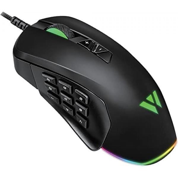 WizarD 有線・サイド 付け替え可能 多機能 ゲーミングマウス サイド3〜9ボタン 10000D...