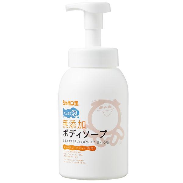 シャボン玉石けん 無添加ボディソープ たっぷり泡ボトル 本体 570ml　手のひら洗い 石鹸 天然保...