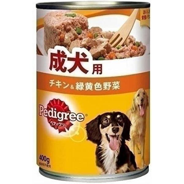 MARS(マース) ペディグリー ウェット缶 成犬用 チキン＆緑黄色野菜 400g 1缶　全犬種向け...