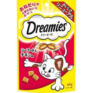 ドリーミーズ Dreamies シーフード&チキン味 60g　猫用 キャットフード おやつ 間食 スナック 食物繊維 マースジャパン