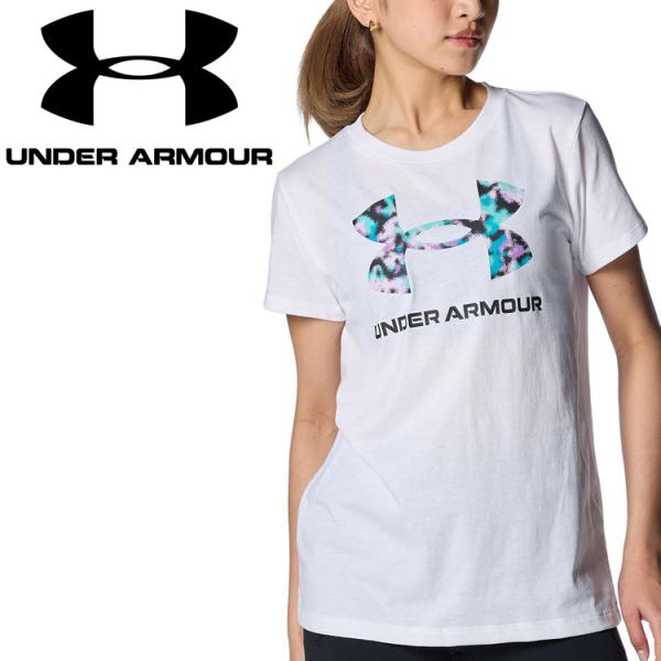 アンダーアーマー UAスポーツスタイル ロゴ ショートスリーブTシャツ 1385476-100 レデ...