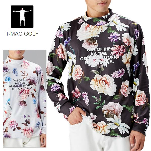 T-MAC ティーマック ゴルフ フラワータートルネック メンズ 秋冬 ゴルフウェア 41070-1...
