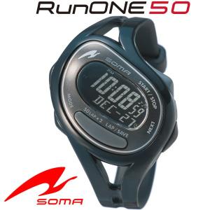 【ポイント10倍】 ソーマ SOMA ランニングウォッチ RunONE 50 ブラック/グレイ DWJ230001｜szone