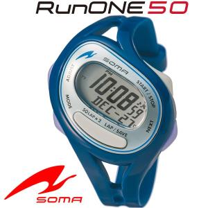 【ポイント10倍】 ソーマ SOMA ランニングウォッチ RunONE 50 ブルー/シルバー DWJ230004｜szone