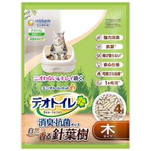 【期間限定ポイント3倍】ユニ・チャーム デオトイレ 飛び散らない針葉樹の消臭・抗菌チップ 4L｜szone