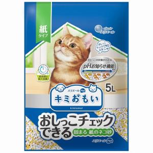 【期間設定ポイント3倍】 大王製紙 エリエール キミおもい おしっこチェックできる 固まる紙のネコ砂 5L｜szone