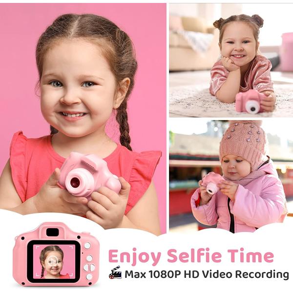 キッズカメラ トイカメラ 子供おもちゃ 前後500万画素 1080P HD録画カメラ/850mAhの...