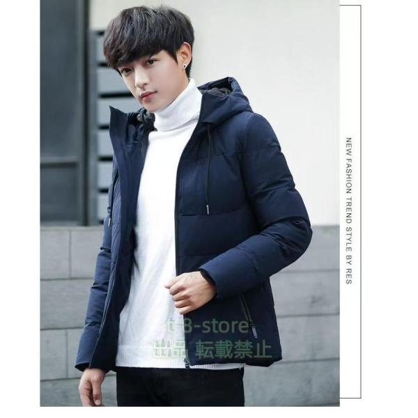 ジャケット メンズ 中綿 フード付き 2023 おしゃれ ショート コート 男性 長袖 暖かい 厚く...