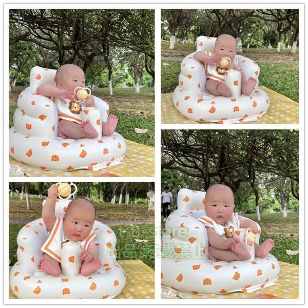 バスチェア ベビー チェア 持ち運び 外出 コンパクト ベビー たためる ベビーソファ 空気入れ付き...