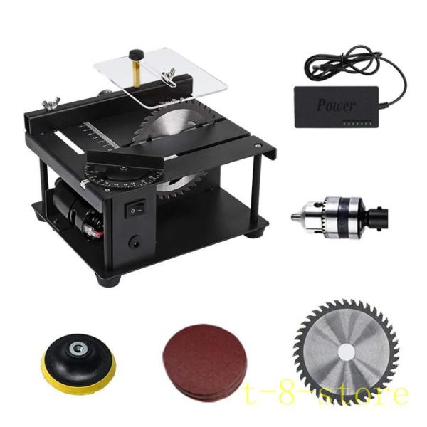 ミニテーブルソー 最大切断40MM 卓上丸鋸盤 鋸刃高さ調節可能 角度スケール 金属 木材 基板?ア...