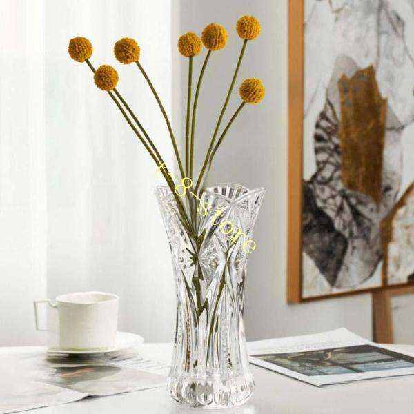 かびん ガラス 透明 花器 高さ19.4cm 水耕栽培 現代 デスクトップ クリヤ 花束 美しい 花...