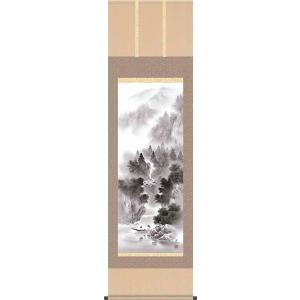 掛軸 水墨山水 鈴子輝月 号 十二万円 尺五立 掛け軸 : 古都-京都
