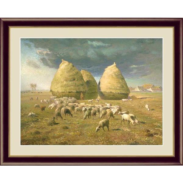 世界の名画　油絵　秋：積藁　フランソワ　ミレー　F6　52×42cm　手彩仕上 高精細巧芸美術画　爆...