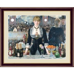 世界の名画　油絵　フォリー・ベルジェールのバー　マネ　F6　52×42cm　手彩仕上 高精細巧芸美術画　爆買