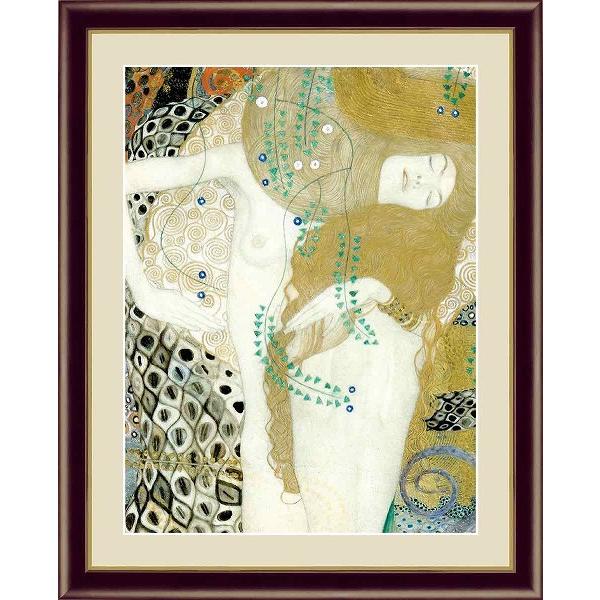世界の名画　油絵　水蛇I　クリムト　F6　52×42cm　手彩仕上 高精細巧芸美術画　爆買