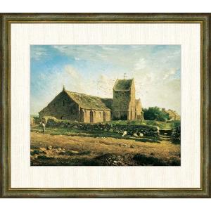 世界の名画　油絵　グレヴィルの教会　フランソワ　ミレー　F8　61×49.5cm　手彩仕上 高精細巧芸美術画　爆買
