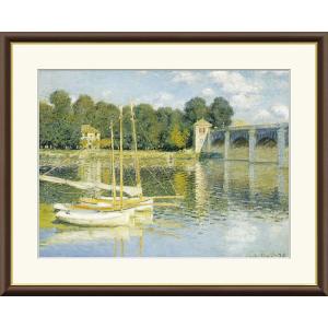 モネ 睡蓮の池と日本の橋 （F4サイズ）（紐・フック付） 約横42×縦34cm