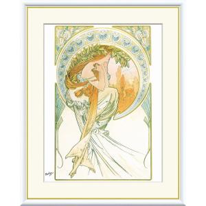 絵通販 ミュシャ 4つの芸術 詩歌 Poetry 額縁付き : 絵画販売のアート