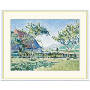 世界の名画　油絵　牧草地 コンブラ・ル・シャトー　シニャック　F8　61×49.5cm　手彩仕上 高精細巧芸美術画　爆買