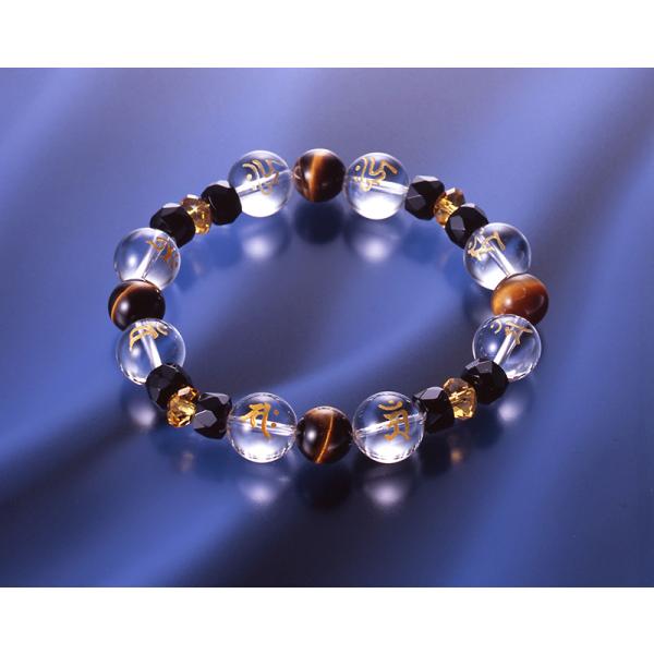 天然石　梵字ブレスレット開運アクセサリー水晶虎目石オニキス守護尊　爆買