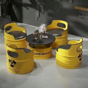カウンターテーブルチェアセット ドラム缶のテーブルと椅子 バー カウンターテーブルチェアセット ドラム缶のテーブルと椅子 バー