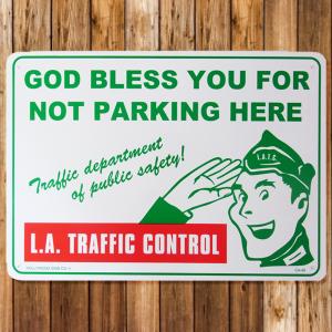 プラスチックサインボード 交通規制 NOT PARKING HERE CA-49 男前インテリア メッセージ アメリカン雑貨｜t-bravo