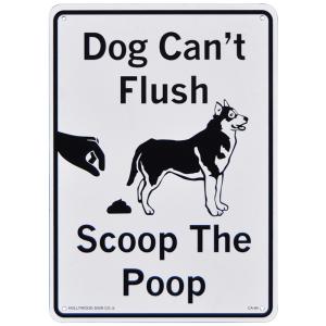 プラスチックサインボード 犬は水を流せません 糞の後始末をしましょう Dog Can't Flush CA-64 男前インテリア メッセージ アメリカン雑貨｜t-bravo