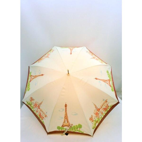 通年 ）雨傘・長傘-婦人 エッフェル塔・凱旋門・パリの街ほぐし風ジャンプ雨傘