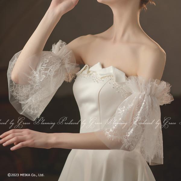 ウェディングドレスに人気の付け袖 アームカバー 即日発送 ウェディング  二の腕カバー  結婚式 二...