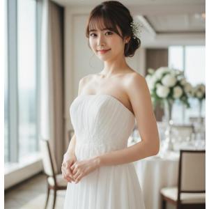 ウエディングドレス 結婚式 ウェディングドレス エンパイアライン 二次会 披露宴 前撮り後撮り マタ...