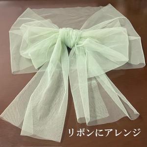 ショール ストール グリーン 緑 40×300...の詳細画像1