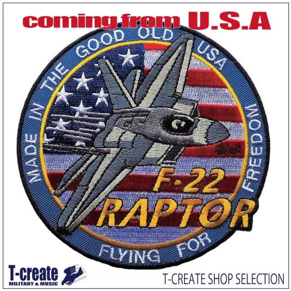 ミリタリーワッペン F-22 ラプター USA FREEDOM アメリカ軍パッチ U.S.MILIT...