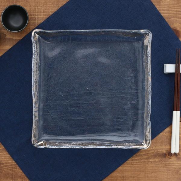ガラス正角皿 25cm クロス  日本製 アウトレットガラスプレート お皿 皿 プレート 食器 おし...