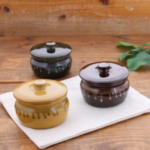 陶器の入れ物 2点セット 蓋付かめ 155cc 保存容器 梅干・漬物容器 陶器製 アウトレット 漬物