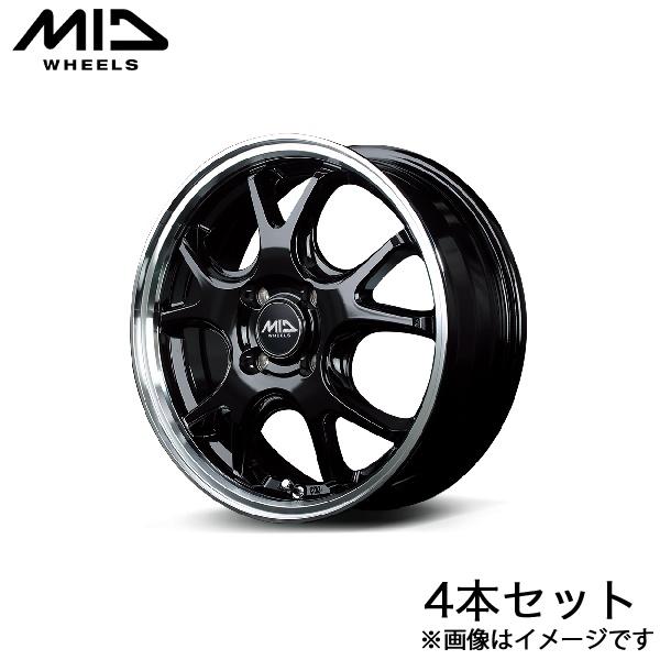 MID エグゼ5 ワゴンRカスタムZ MH55S/MH95S アルミホイール 4本(15×4.5J ...