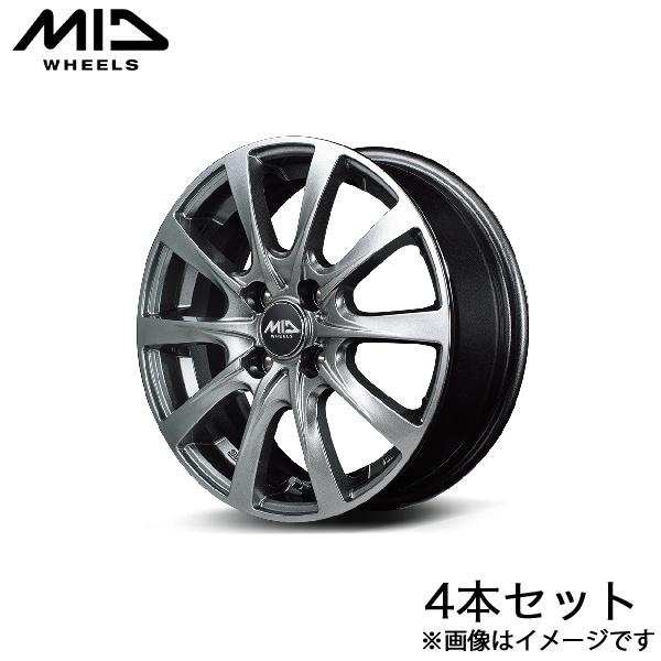 MID F10 ワゴンR MH23S アルミホイール 4本(15×4.5J 4-100 +45 メタ...