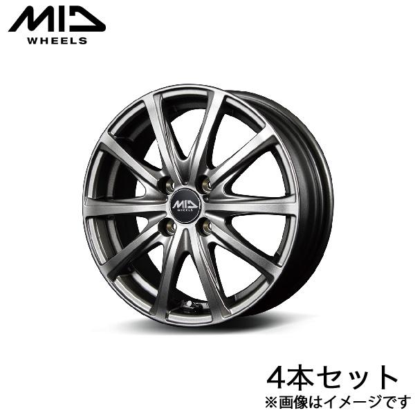 MID V25 ワゴンR MH55S アルミホイール 4本(14×4.5J 4-100 +45 メタ...