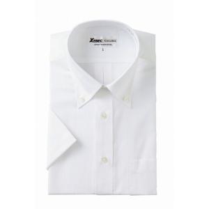 半袖ボタンダウンシャツ 15055-32 ジーベック XEBEC メンズ 夏用 白 S〜4L