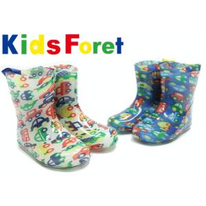 【Kids Foret(キッズフォーレ)】クルマ柄レインシューズ ながぐつ【16/17/18cm】【雑貨】｜t-happyland