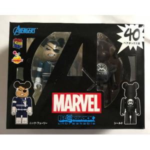 Happyくじ MARVEL BE@RBRICK マーベル ベアブリック ベアボックス賞 40 ニック・フューリー ＆ シールド｜t-jnky