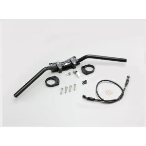 ハリケーン バーハンドルkit ブラケット式 ALLブラック(フルステンレスブラックホース) ZX-...