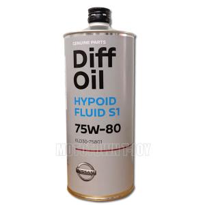 ニッサン純正オイル　デフオイルハイポイドフルード S-1 75W-80 1L　（KLD30-7580...