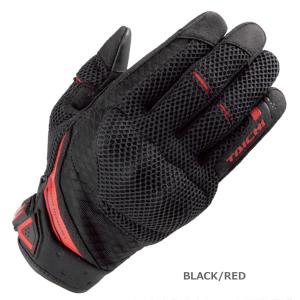 RSタイチ(アールエスタイチ) RST463 ラバーナックル メッシュグローブ BLACK/RED WLサイズ 068708｜t-joy